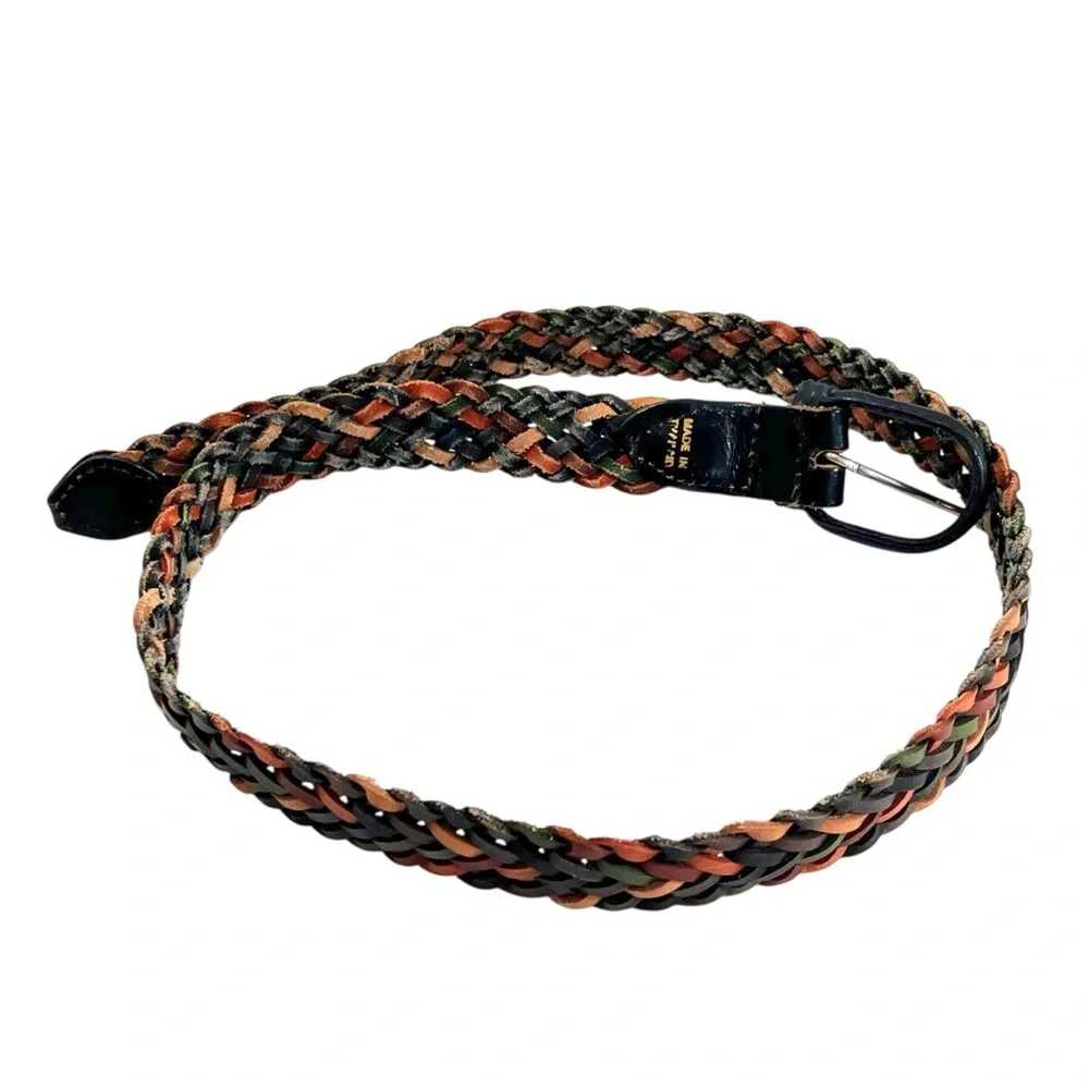 Vintage Y2K Multi-color braided leather belt